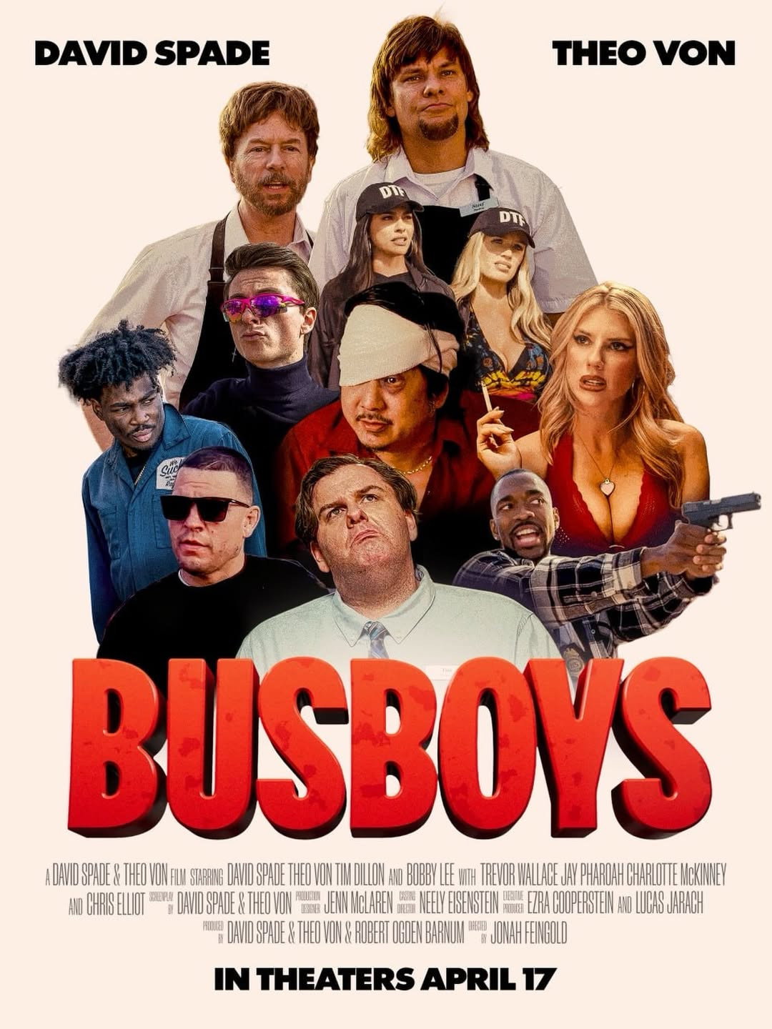 Poster film Busboys 2026 dibintangi David Spade dan Theo Von